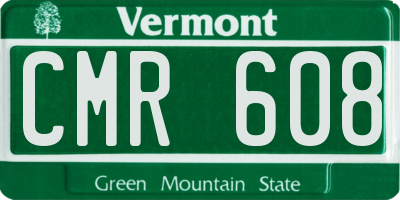 VT license plate CMR608