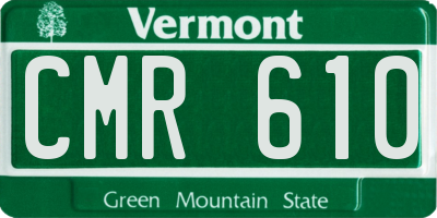 VT license plate CMR610