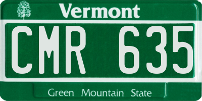 VT license plate CMR635