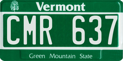 VT license plate CMR637