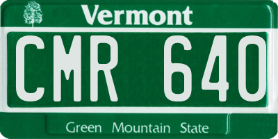VT license plate CMR640