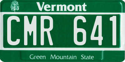 VT license plate CMR641