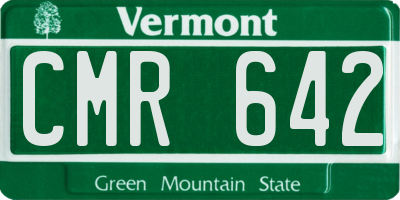 VT license plate CMR642