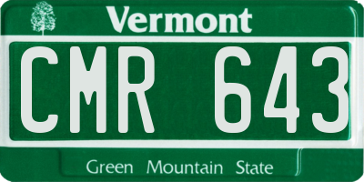 VT license plate CMR643