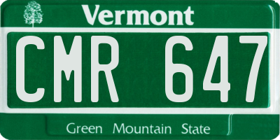 VT license plate CMR647