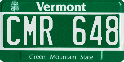 VT license plate CMR648