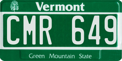 VT license plate CMR649
