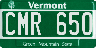 VT license plate CMR650