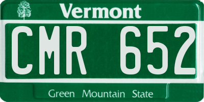 VT license plate CMR652
