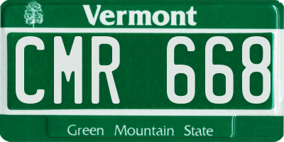 VT license plate CMR668