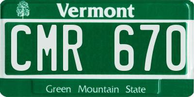 VT license plate CMR670