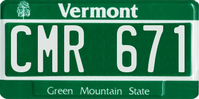 VT license plate CMR671