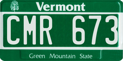 VT license plate CMR673