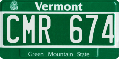 VT license plate CMR674