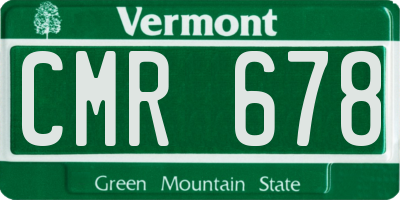 VT license plate CMR678