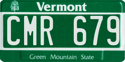 VT license plate CMR679
