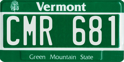 VT license plate CMR681