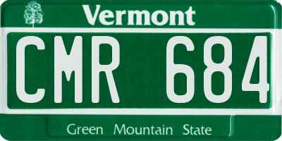 VT license plate CMR684