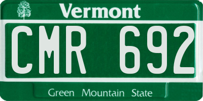 VT license plate CMR692