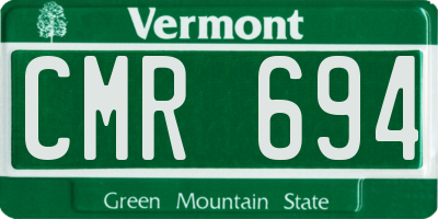 VT license plate CMR694