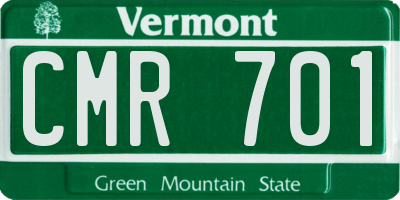 VT license plate CMR701