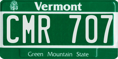 VT license plate CMR707