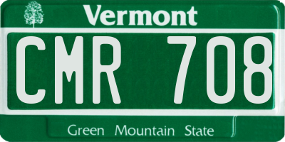 VT license plate CMR708