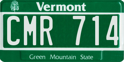 VT license plate CMR714