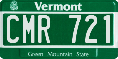 VT license plate CMR721