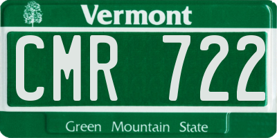VT license plate CMR722
