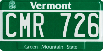 VT license plate CMR726