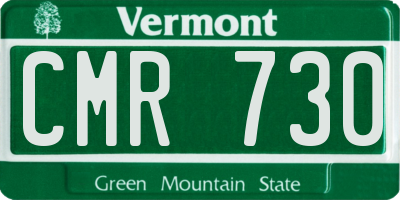 VT license plate CMR730