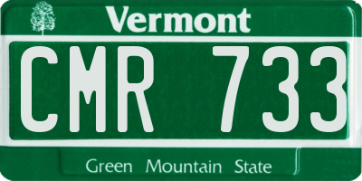 VT license plate CMR733