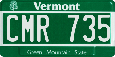 VT license plate CMR735
