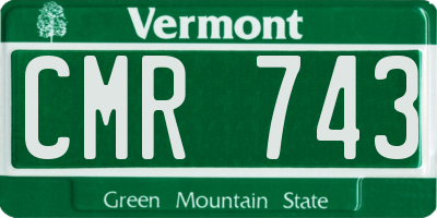 VT license plate CMR743