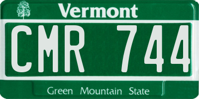 VT license plate CMR744
