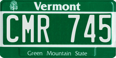 VT license plate CMR745