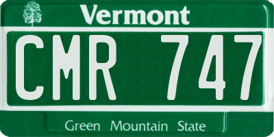 VT license plate CMR747