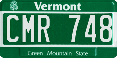 VT license plate CMR748
