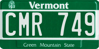VT license plate CMR749
