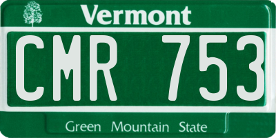 VT license plate CMR753