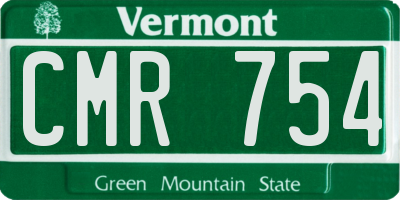 VT license plate CMR754