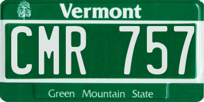 VT license plate CMR757