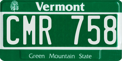 VT license plate CMR758