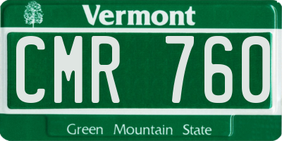 VT license plate CMR760