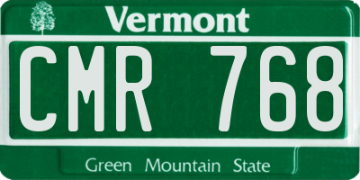 VT license plate CMR768