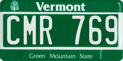 VT license plate CMR769