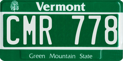 VT license plate CMR778