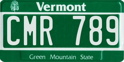 VT license plate CMR789