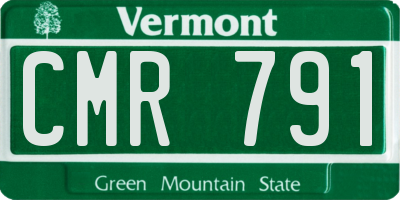 VT license plate CMR791